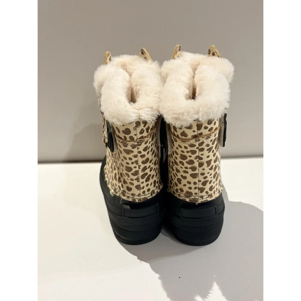 Toddler‎ Cheetah Cat Winter Boots Brown/black- Cat & Jack - SIZE 6 NWOT